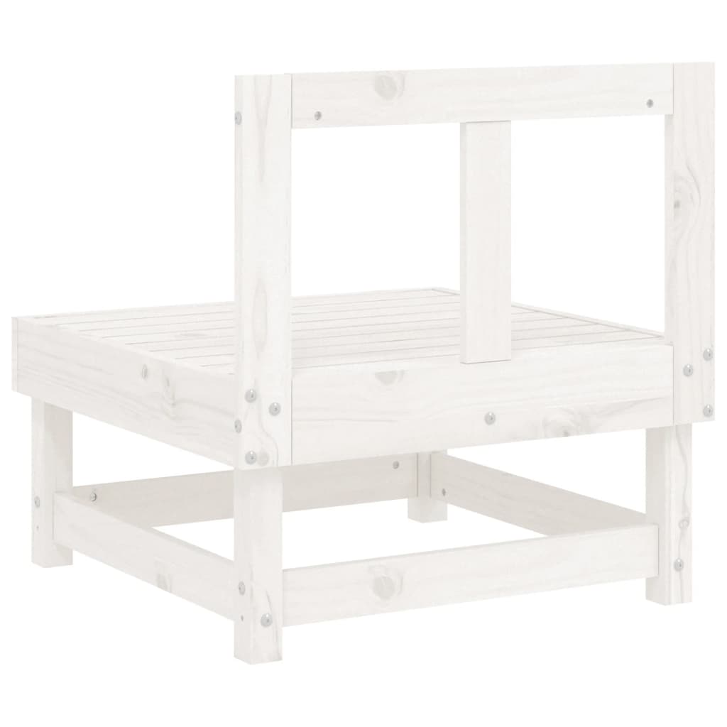 vidaXL Ogrodowa sofa środkowa, biała, lite drewno sosnowe