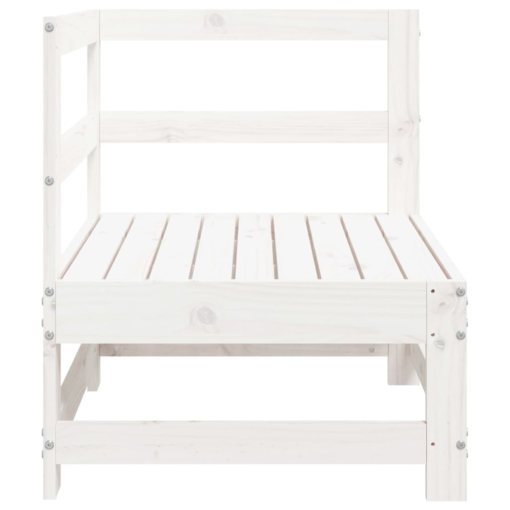 vidaXL Ogrodowa sofa narożna, biała, lite drewno sosnowe