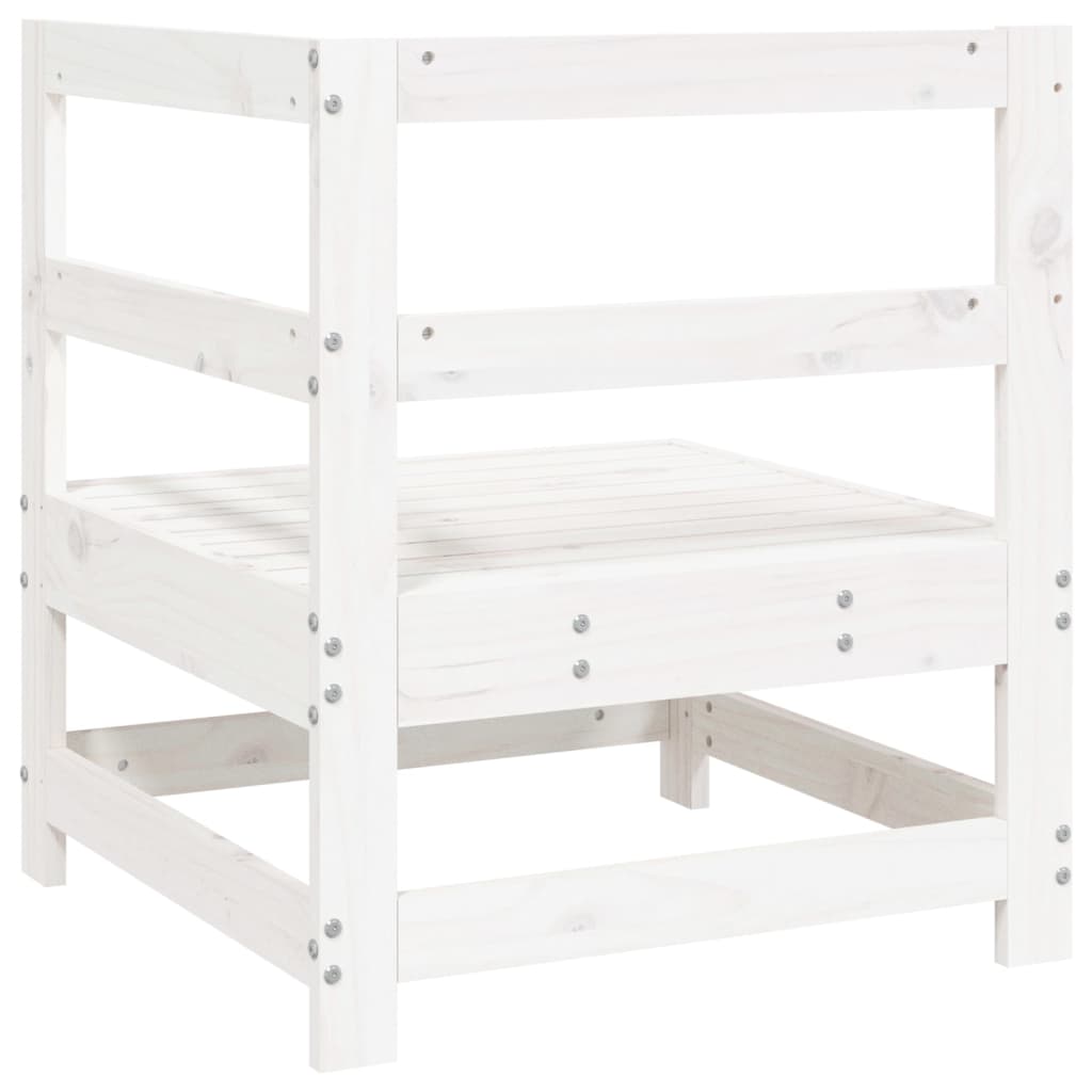 vidaXL Ogrodowa sofa narożna, biała, lite drewno sosnowe