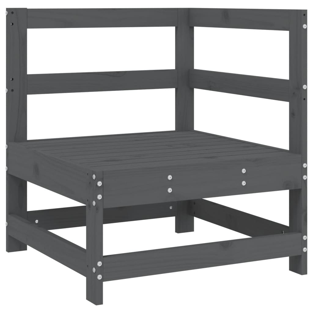 vidaXL Ogrodowa sofa narożna, szara, lite drewno sosnowe