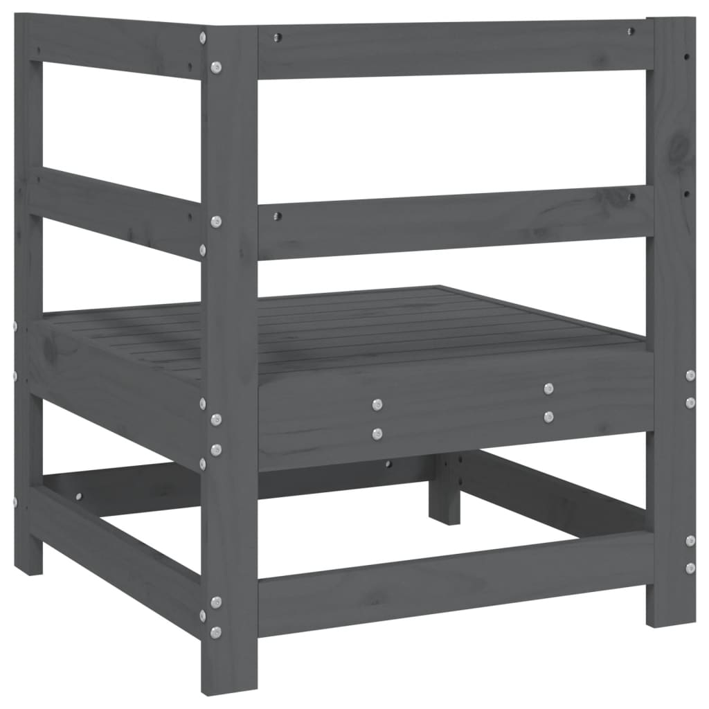 vidaXL Ogrodowa sofa narożna, szara, lite drewno sosnowe