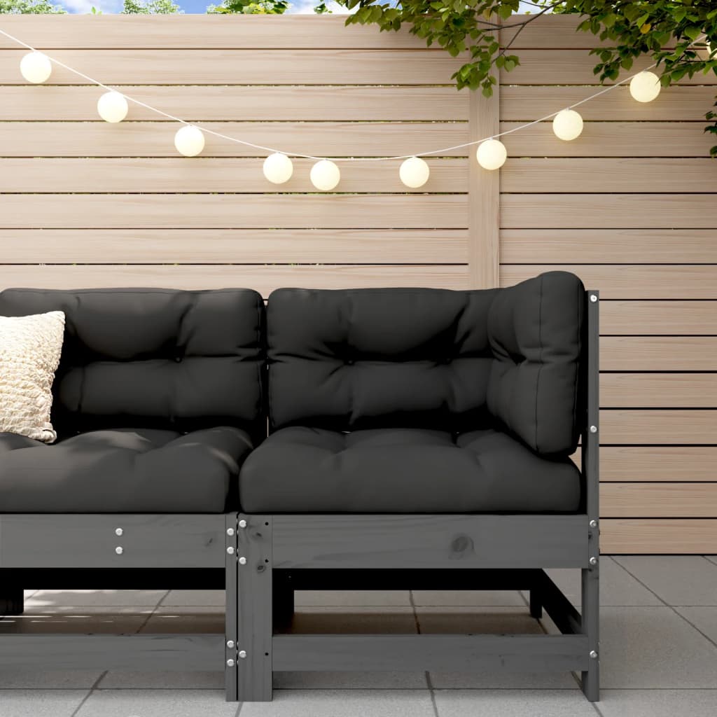 vidaXL Ogrodowa sofa narożna, szara, lite drewno sosnowe