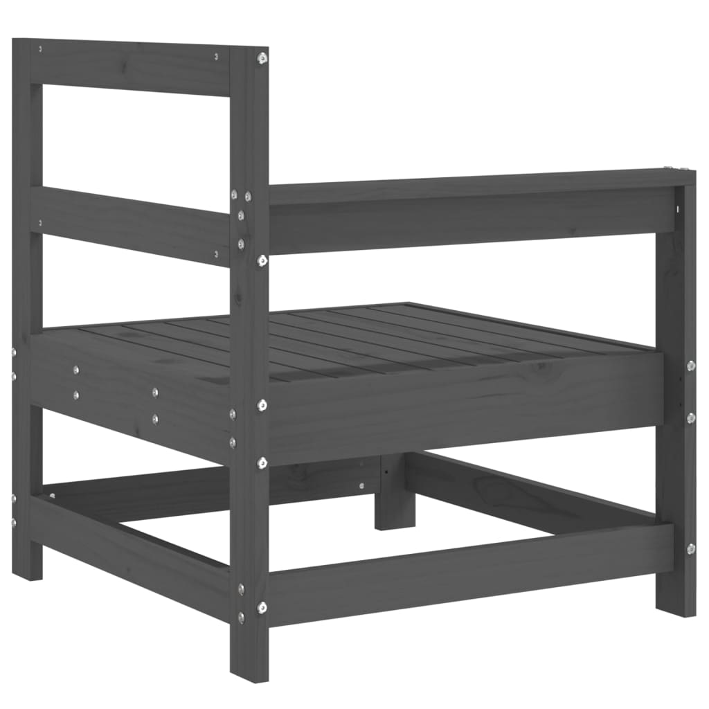 vidaXL Ogrodowa sofa narożna, szara, lite drewno sosnowe