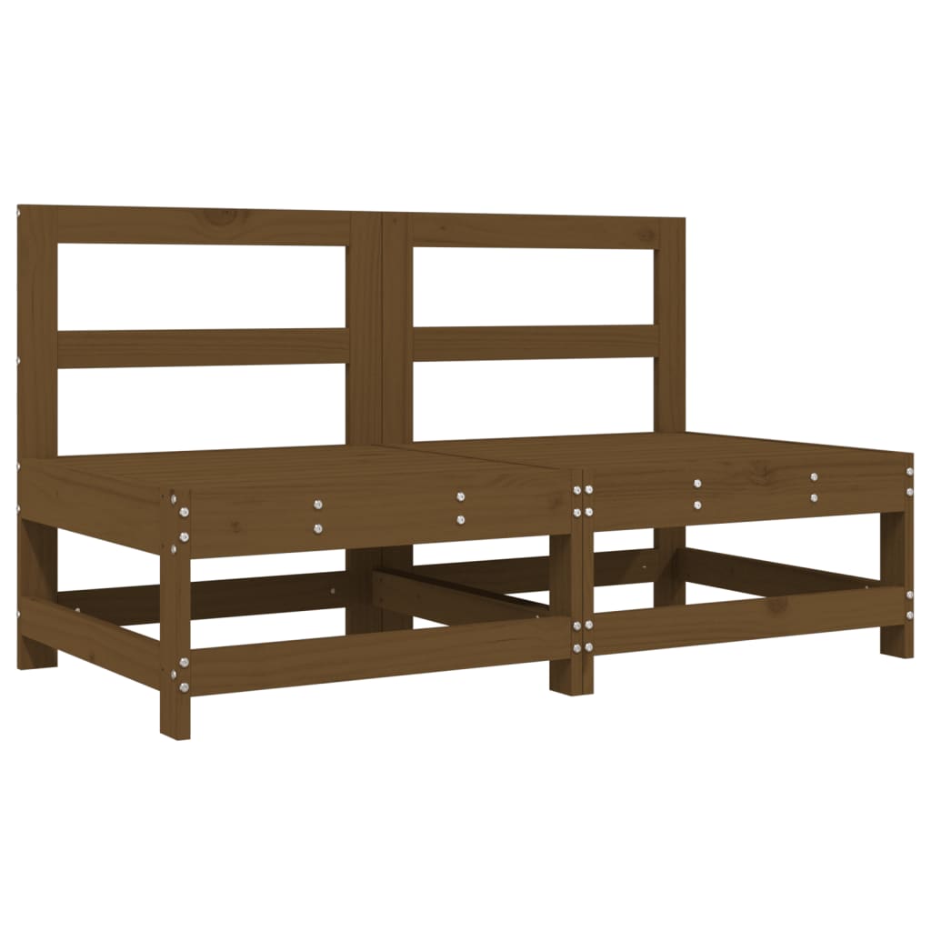 vidaXL Ogrodowe siedziska środkowe, miodowy brąz, 2 szt., lita sosna