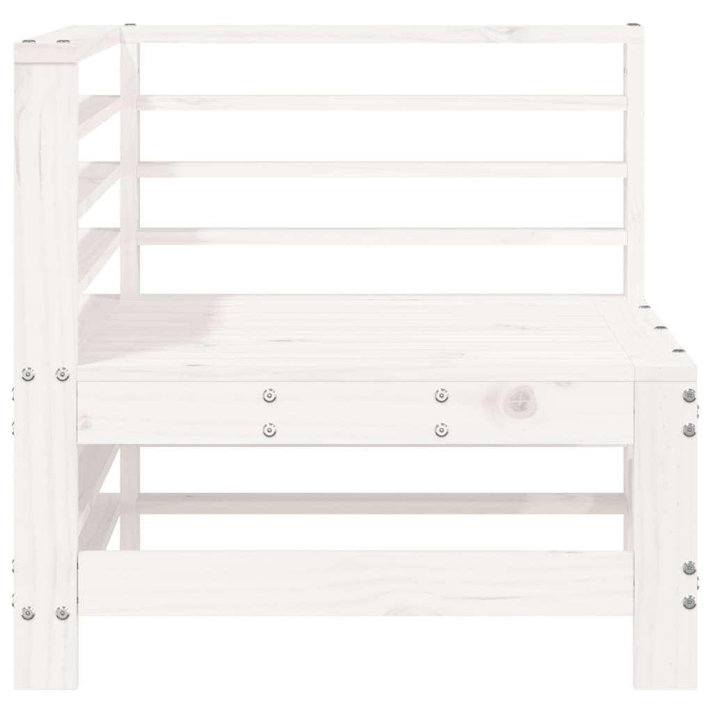 vidaXL Ogrodowa sofa narożna, biała, lite drewno sosnowe