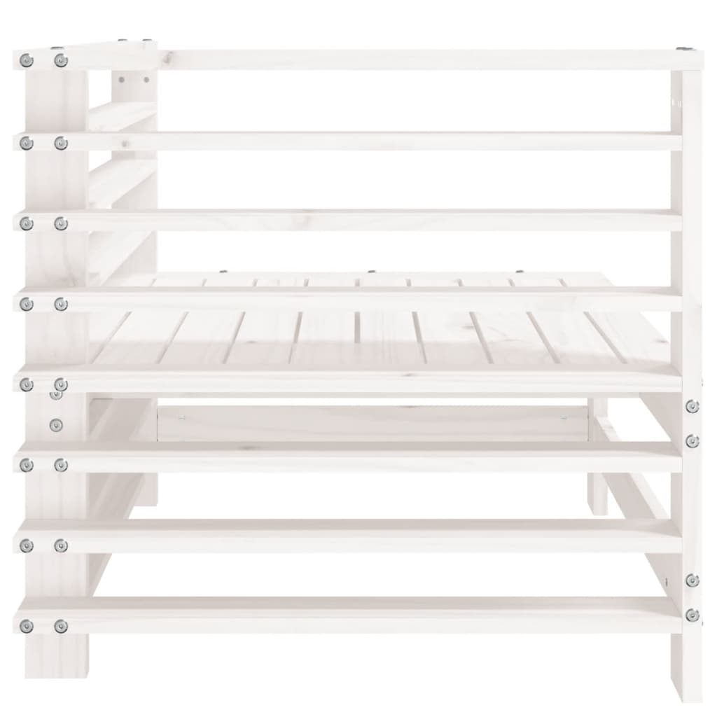 vidaXL Ogrodowa sofa narożna, biała, lite drewno sosnowe
