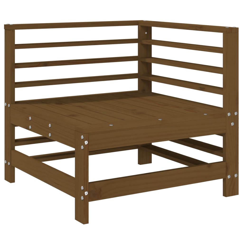 vidaXL Ogrodowa sofa narożna, miodowy brąz, lite drewno sosnowe