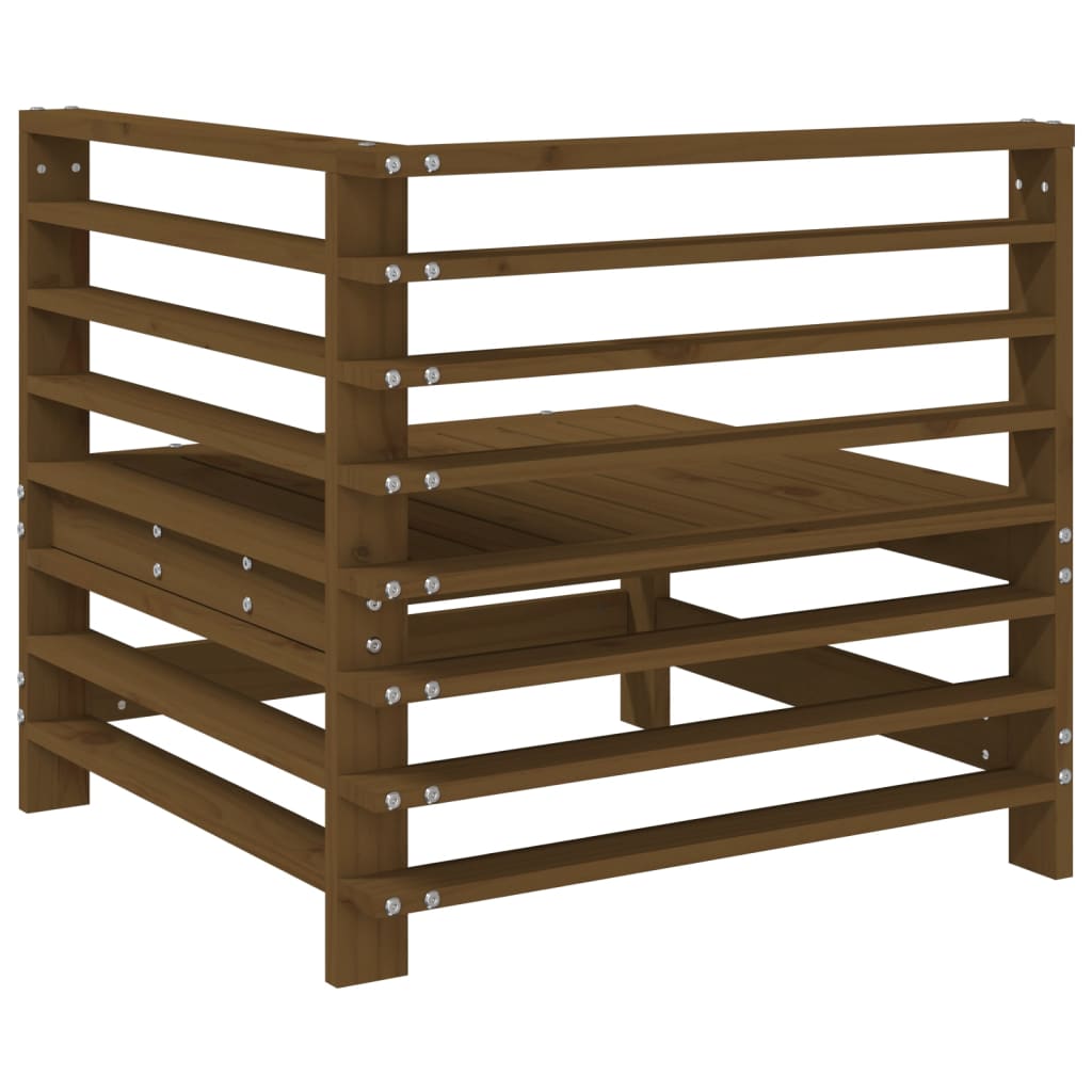 vidaXL Ogrodowa sofa narożna, miodowy brąz, lite drewno sosnowe