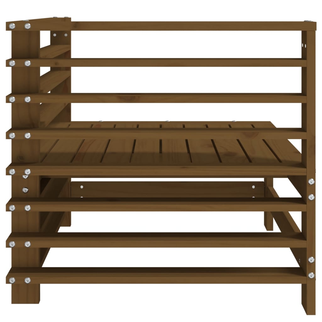 vidaXL Ogrodowa sofa narożna, miodowy brąz, lite drewno sosnowe