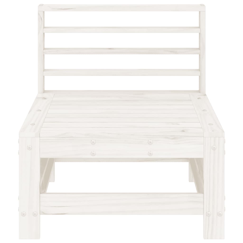vidaXL Ogrodowa sofa środkowa, biała, lite drewno sosnowe
