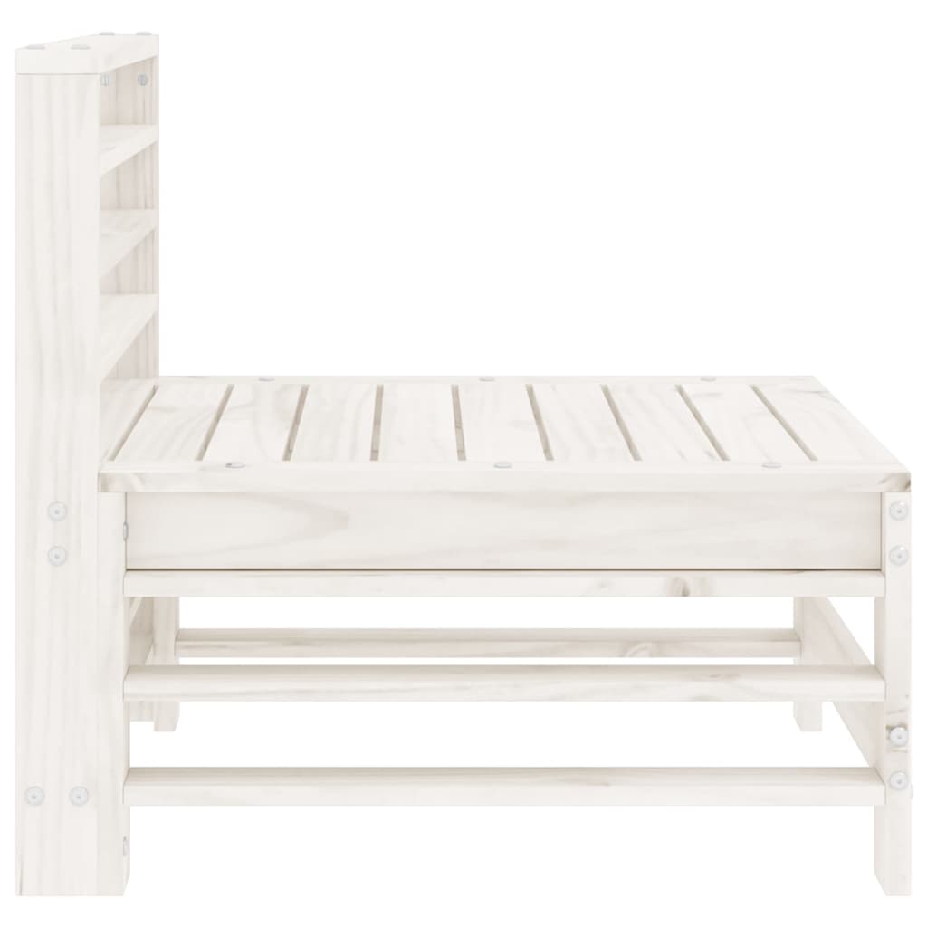 vidaXL Ogrodowa sofa środkowa, biała, lite drewno sosnowe