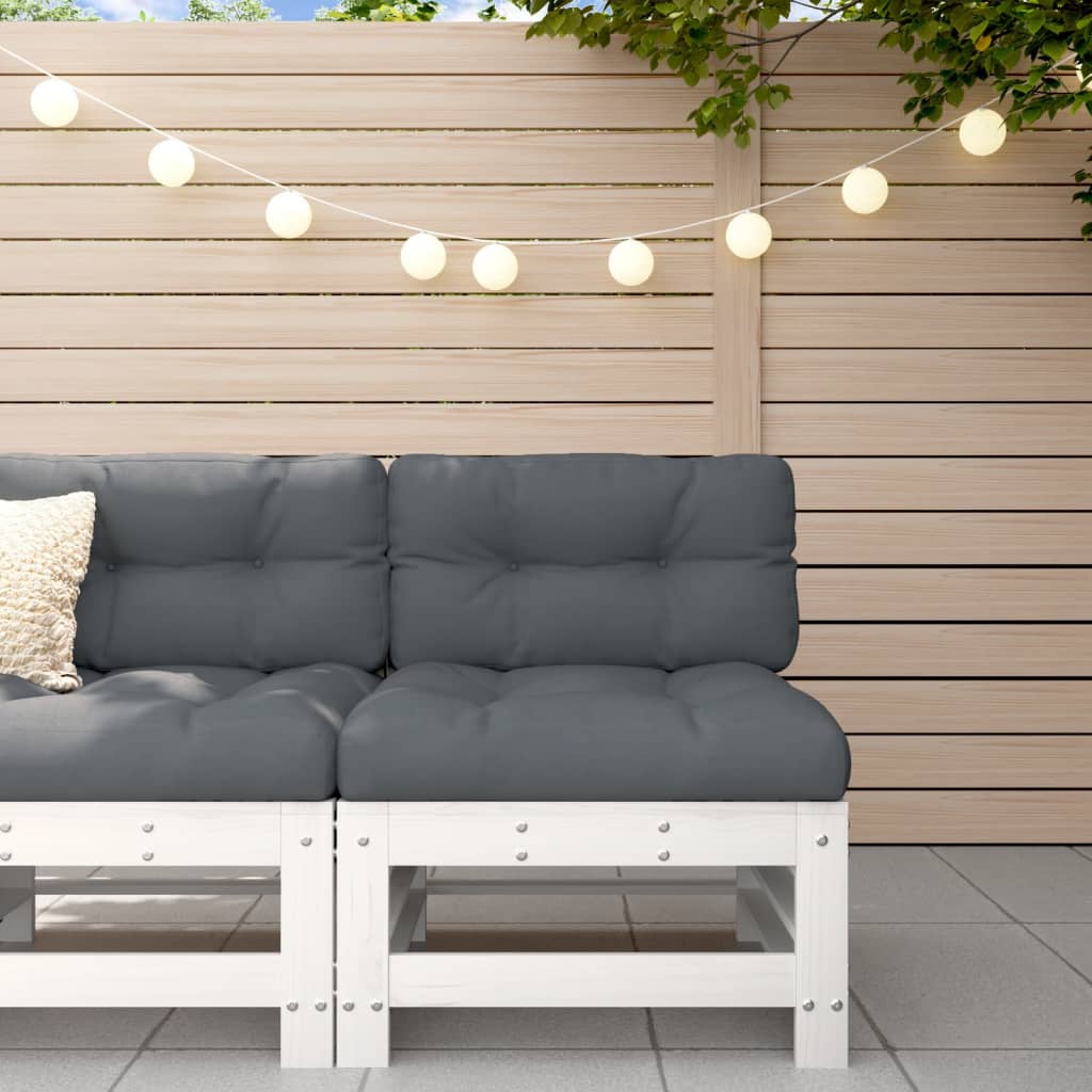 vidaXL Ogrodowa sofa środkowa, biała, lite drewno sosnowe