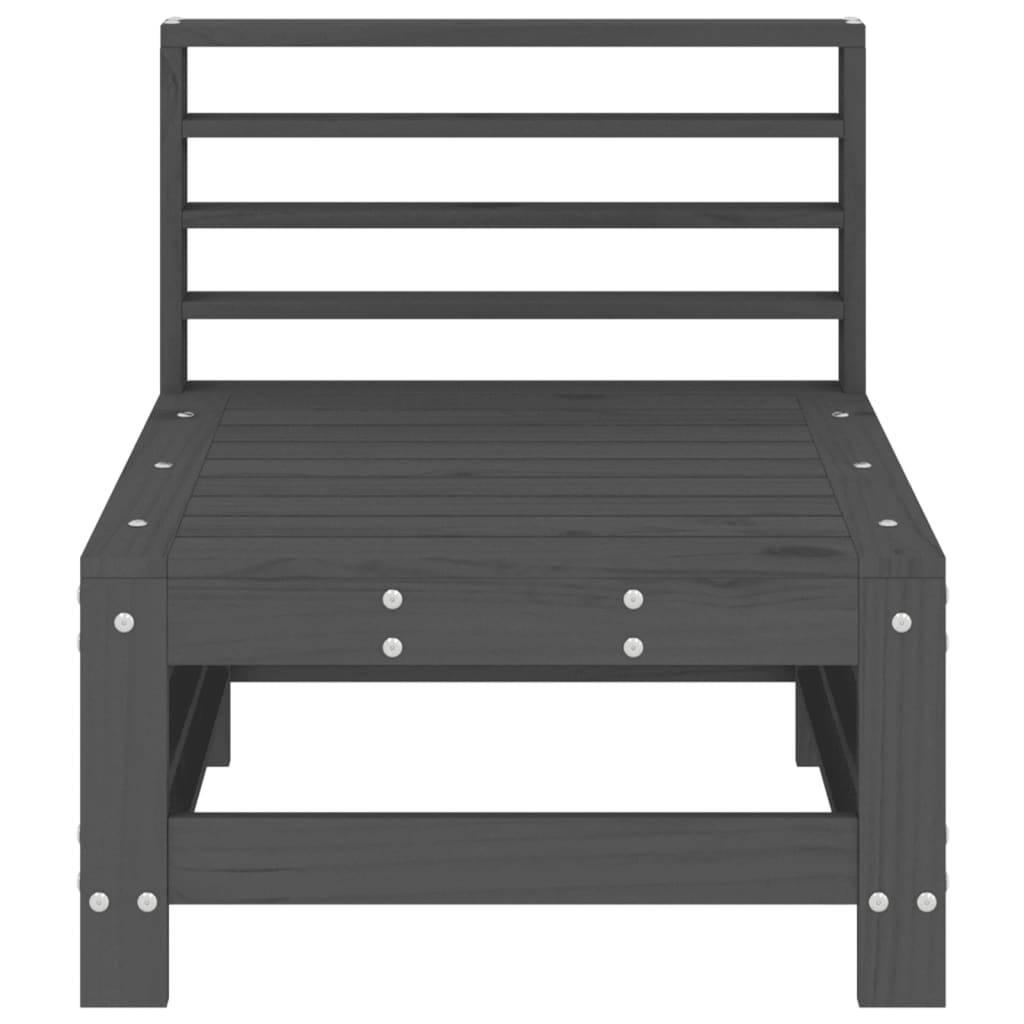 vidaXL Ogrodowa sofa środkowa, szara, lite drewno sosnowe
