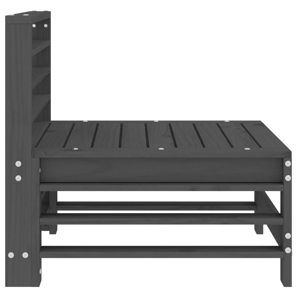 vidaXL Ogrodowa sofa środkowa, szara, lite drewno sosnowe