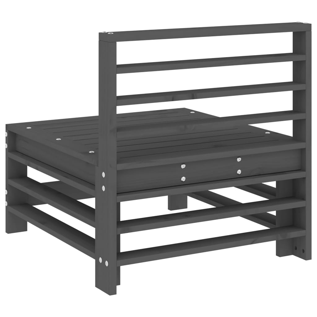 vidaXL Ogrodowa sofa środkowa, szara, lite drewno sosnowe