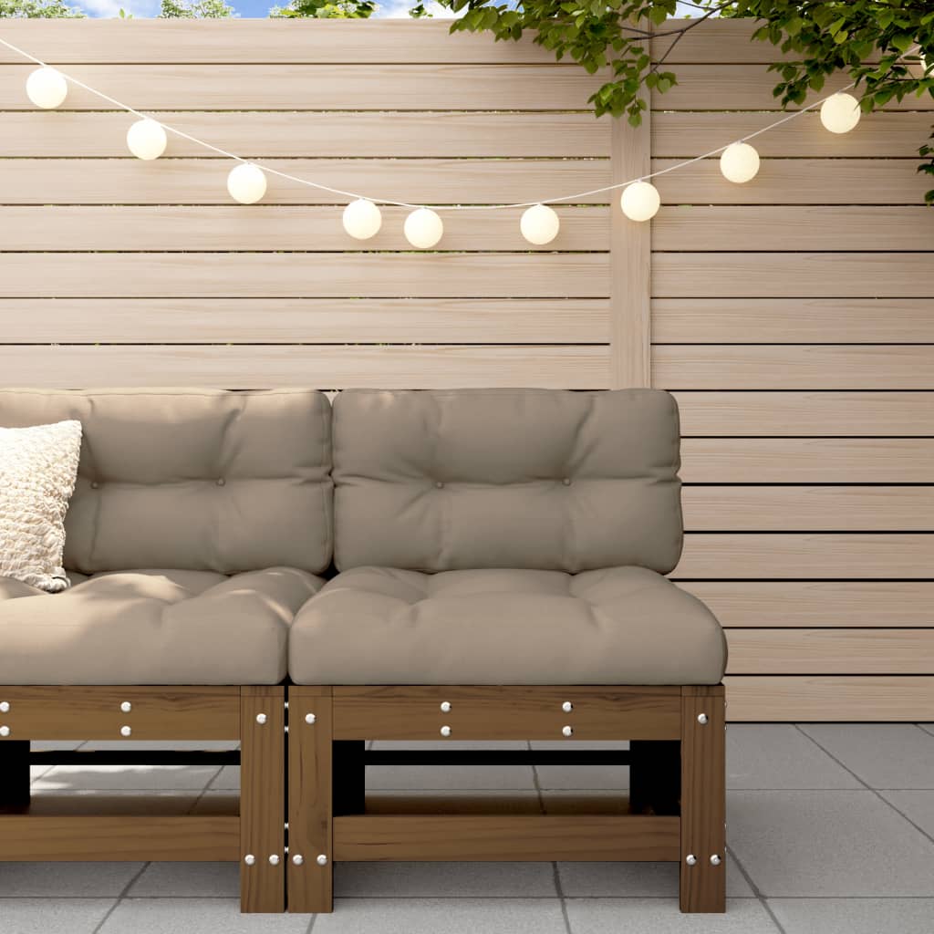vidaXL Ogrodowa sofa środkowa, miodowy brąz, lite drewno sosnowe