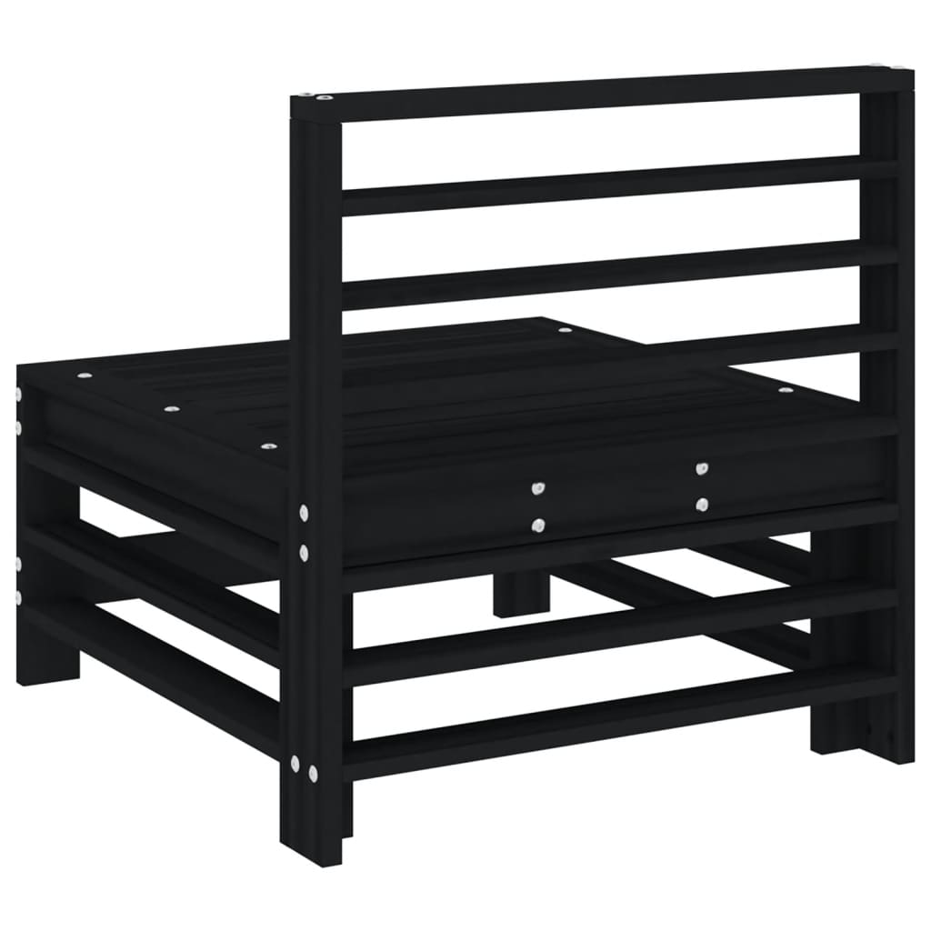 vidaXL Ogrodowa sofa środkowa, czarna, lite drewno sosnowe