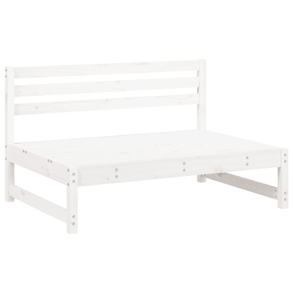 vidaXL Sofa środkowa do ogrodu, biała, 120x80 cm, lite drewno sosnowe