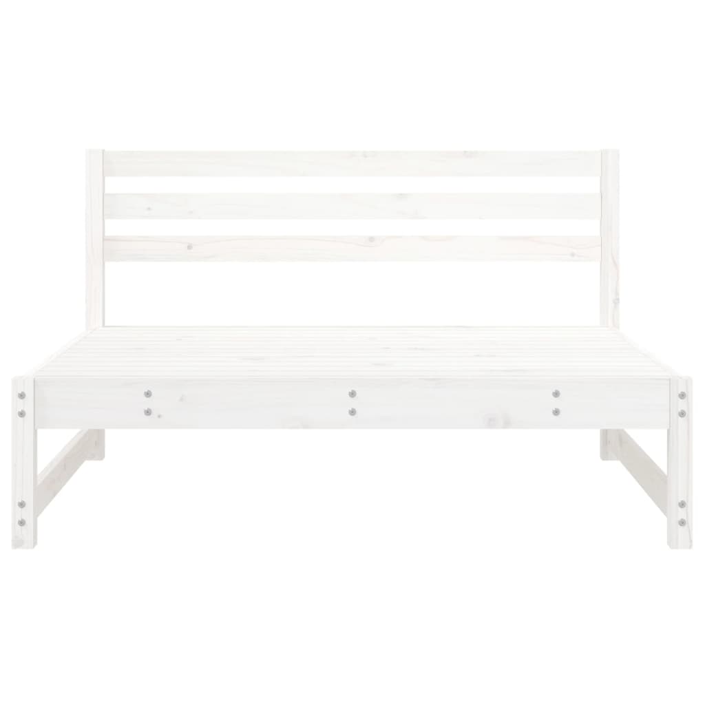 vidaXL Sofa środkowa do ogrodu, biała, 120x80 cm, lite drewno sosnowe