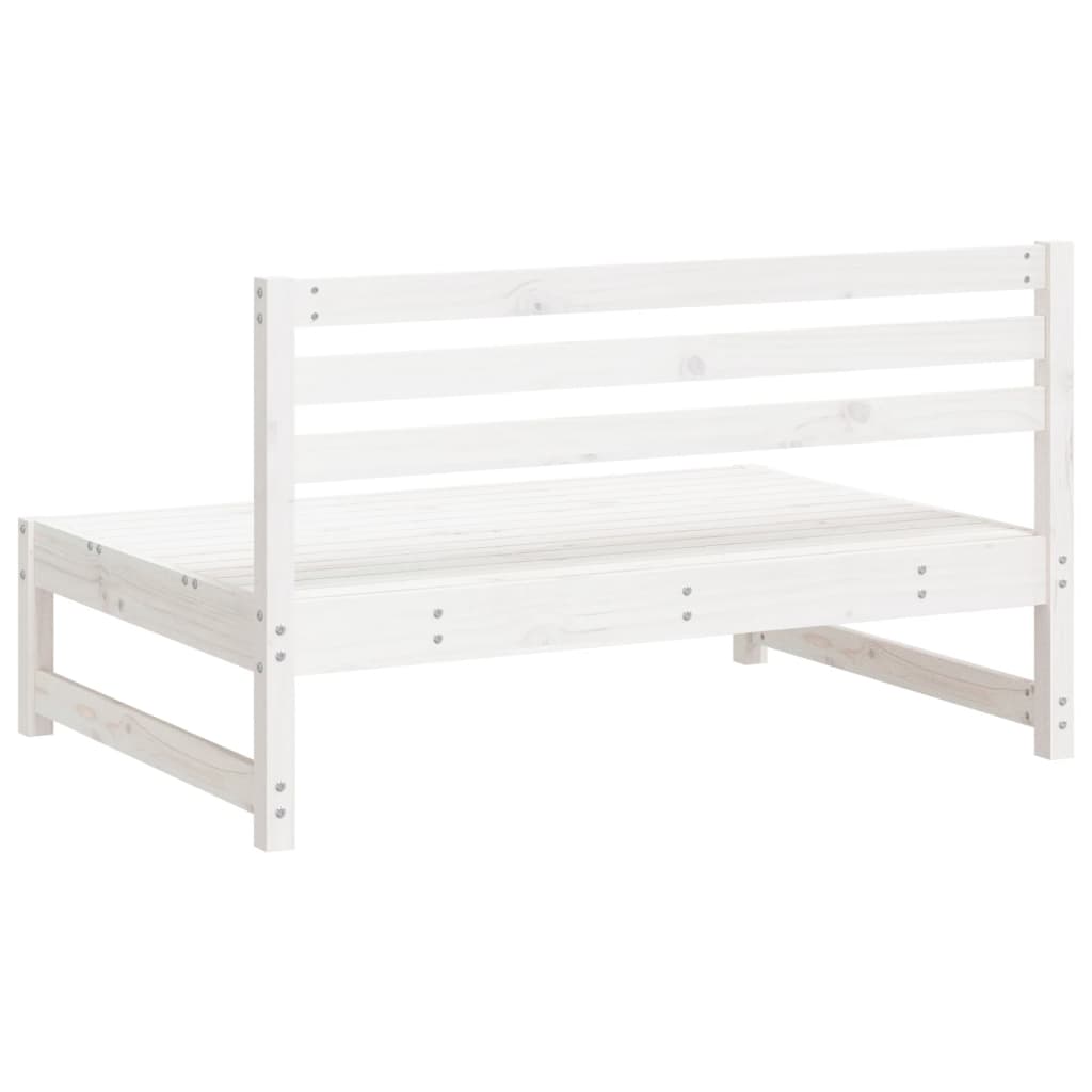 vidaXL Sofa środkowa do ogrodu, biała, 120x80 cm, lite drewno sosnowe