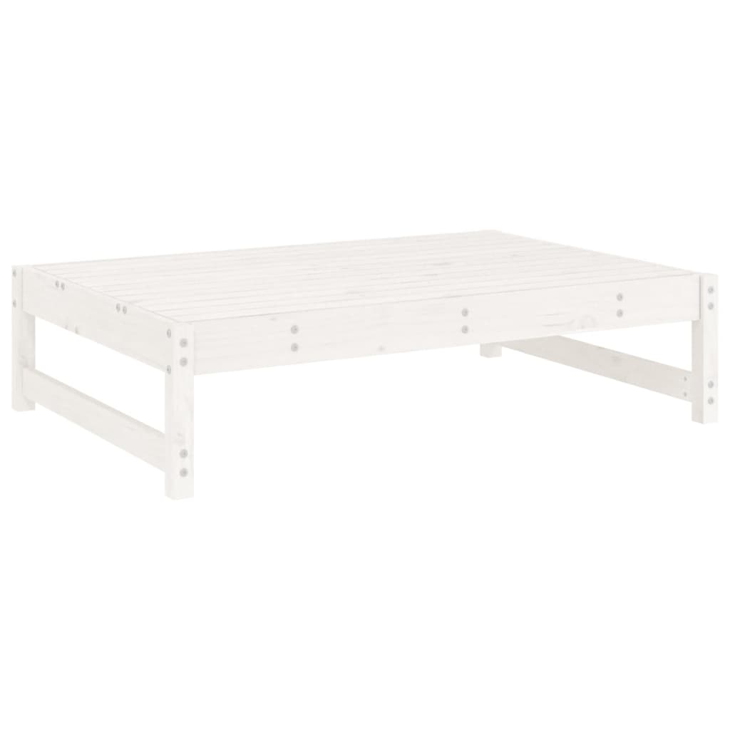 vidaXL Podnóżek ogrodowy, biały, 120x80 cm, lite drewno sosnowe