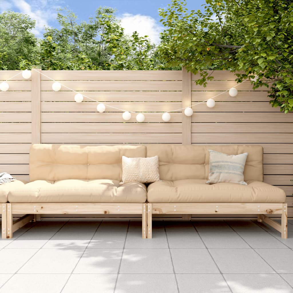 vidaXL Sofy środkowe do ogrodu, 2 szt., 120x80 cm, lite drewno sosnowe