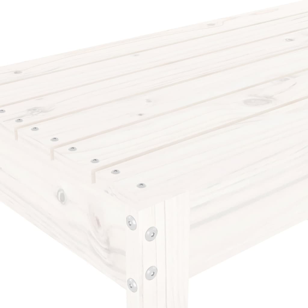 vidaXL Ławka ogrodowa, biała, 80x38x45 cm, lite drewno sosnowe