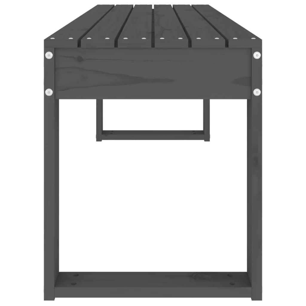vidaXL Ławka ogrodowa, szara, 110x38x45 cm, lite drewno sosnowe