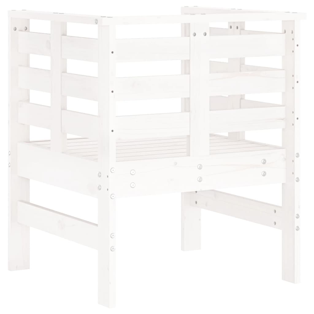 vidaXL Krzesła ogrodowe, 2 szt., białe, 61,5x53x71 cm, drewno sosnowe
