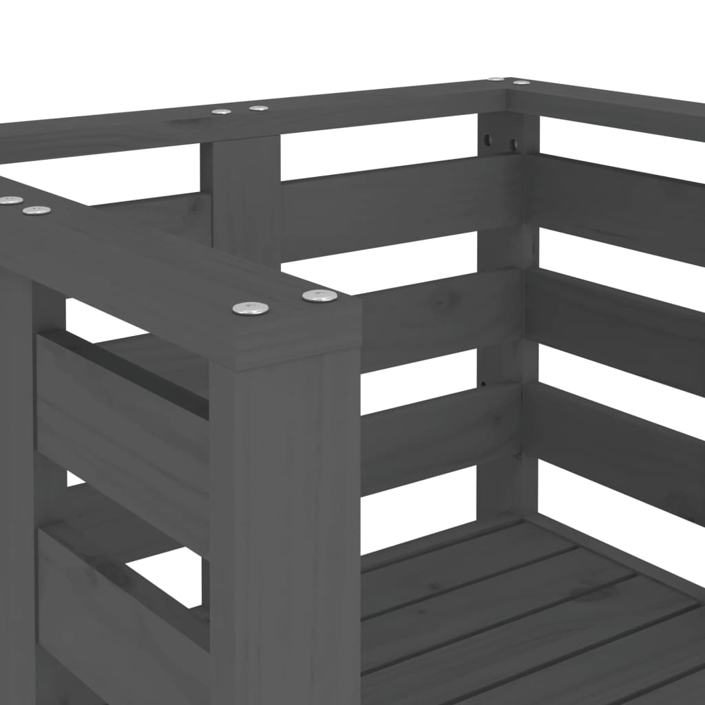 vidaXL Krzesła ogrodowe, 2 szt., szare, 61,5x53x71 cm, drewno sosnowe