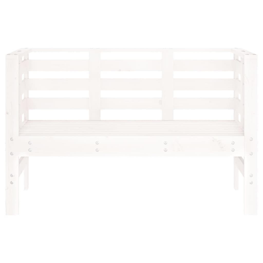 vidaXL Ławka ogrodowa, biała, 111,5x53x71 cm, lite drewno sosnowe