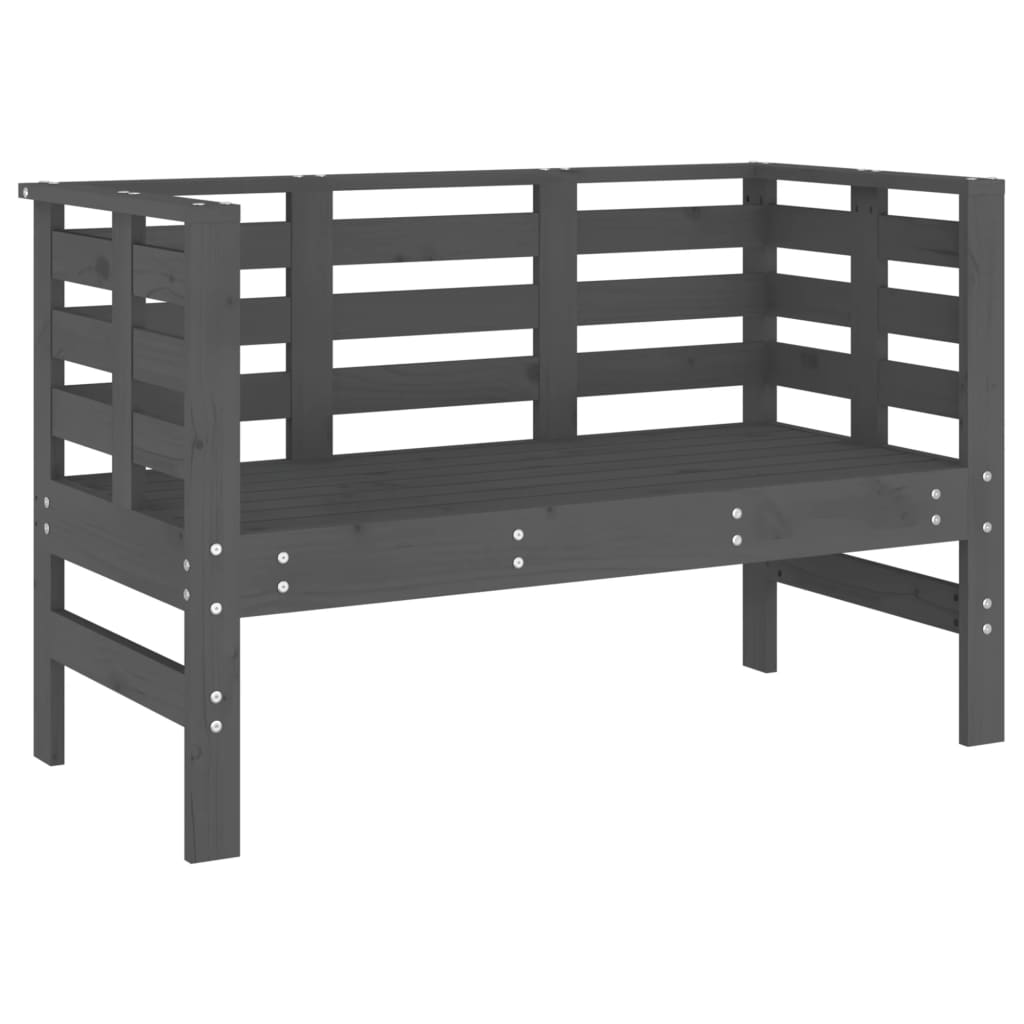 vidaXL Ławka ogrodowa, szara, 111,5x53x71 cm, lite drewno sosnowe