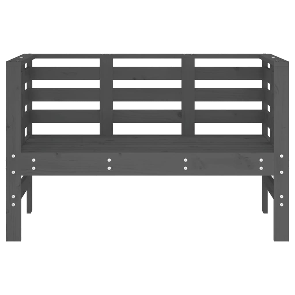 vidaXL Ławka ogrodowa, szara, 111,5x53x71 cm, lite drewno sosnowe