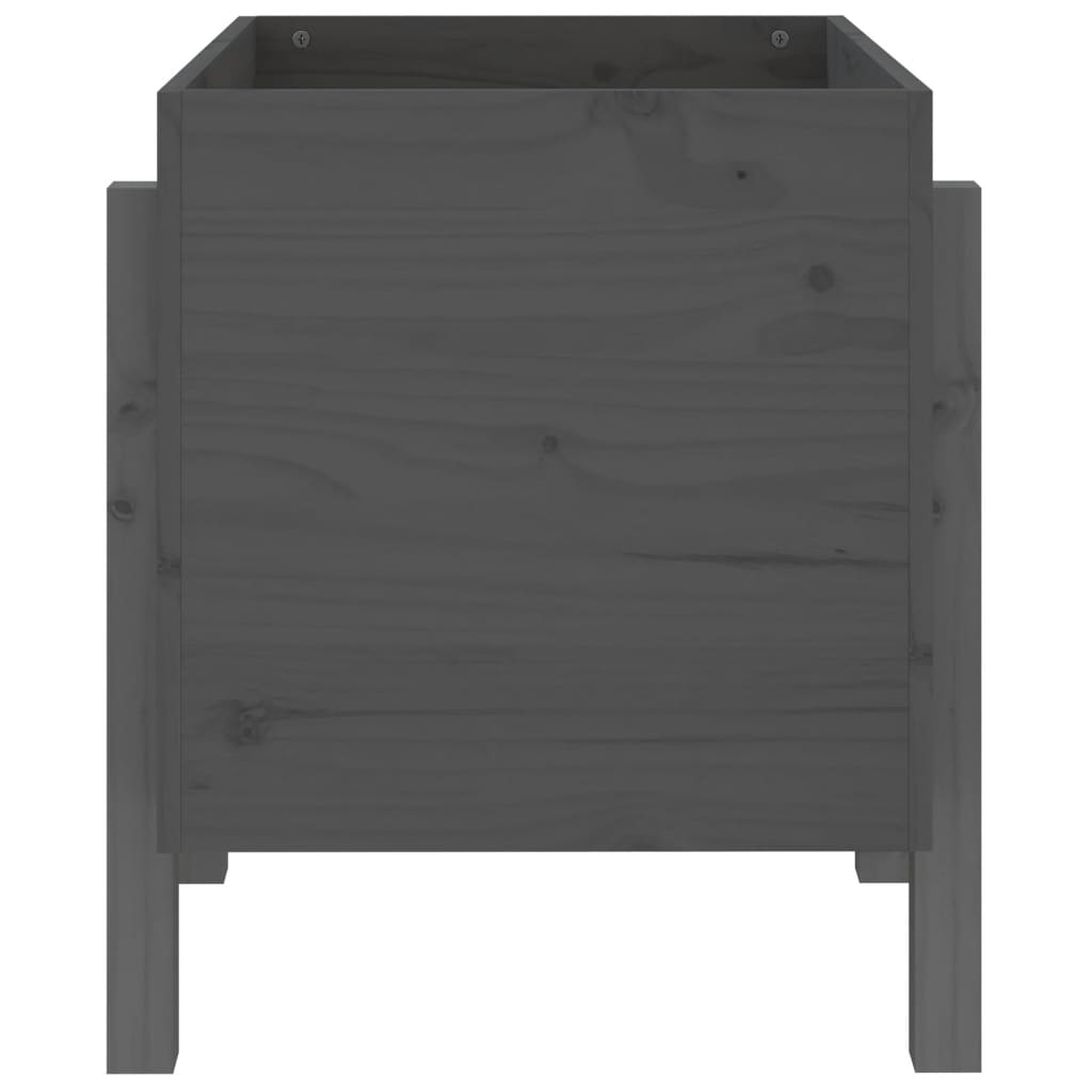 vidaXL Donica ogrodowa, szara, 62x50x57 cm, lite drewno sosnowe