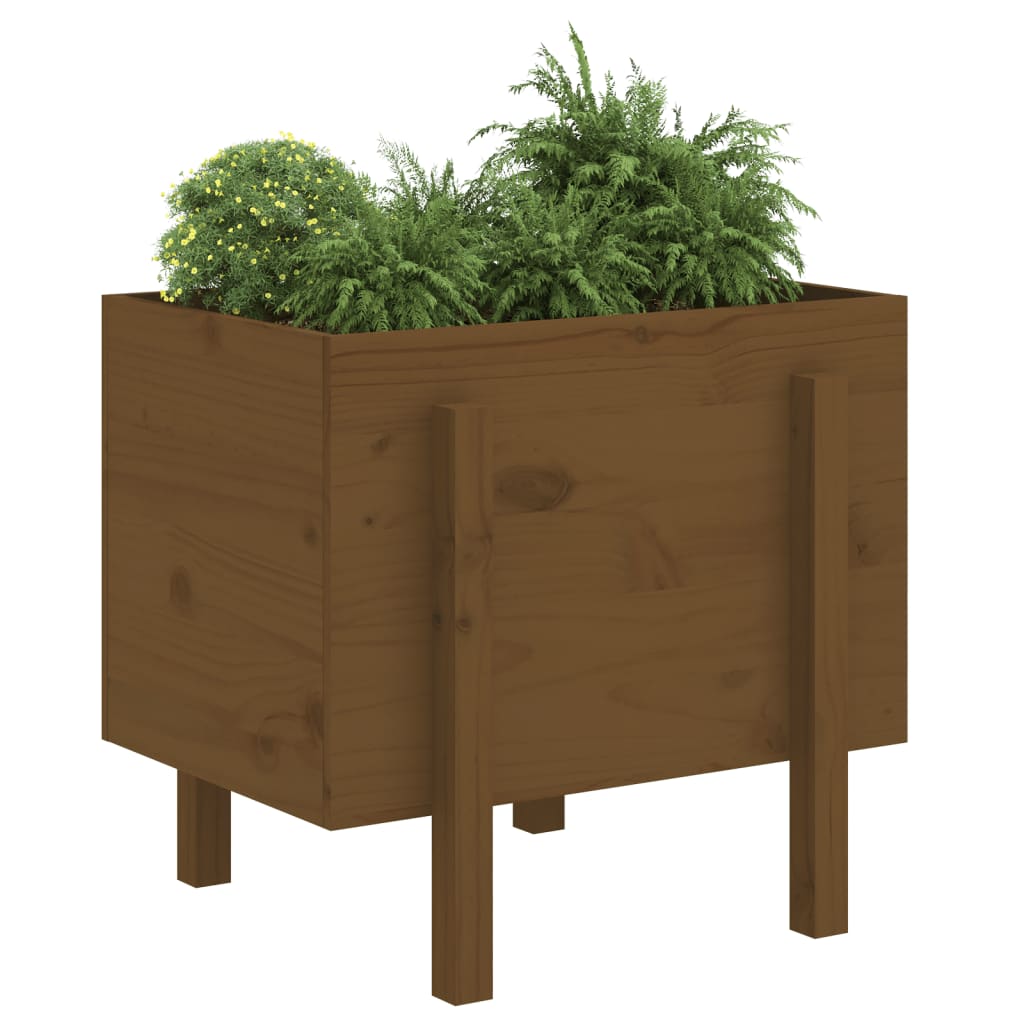 vidaXL Donica, miodowy brąz, 62x50x57 cm, lite drewno sosnowe