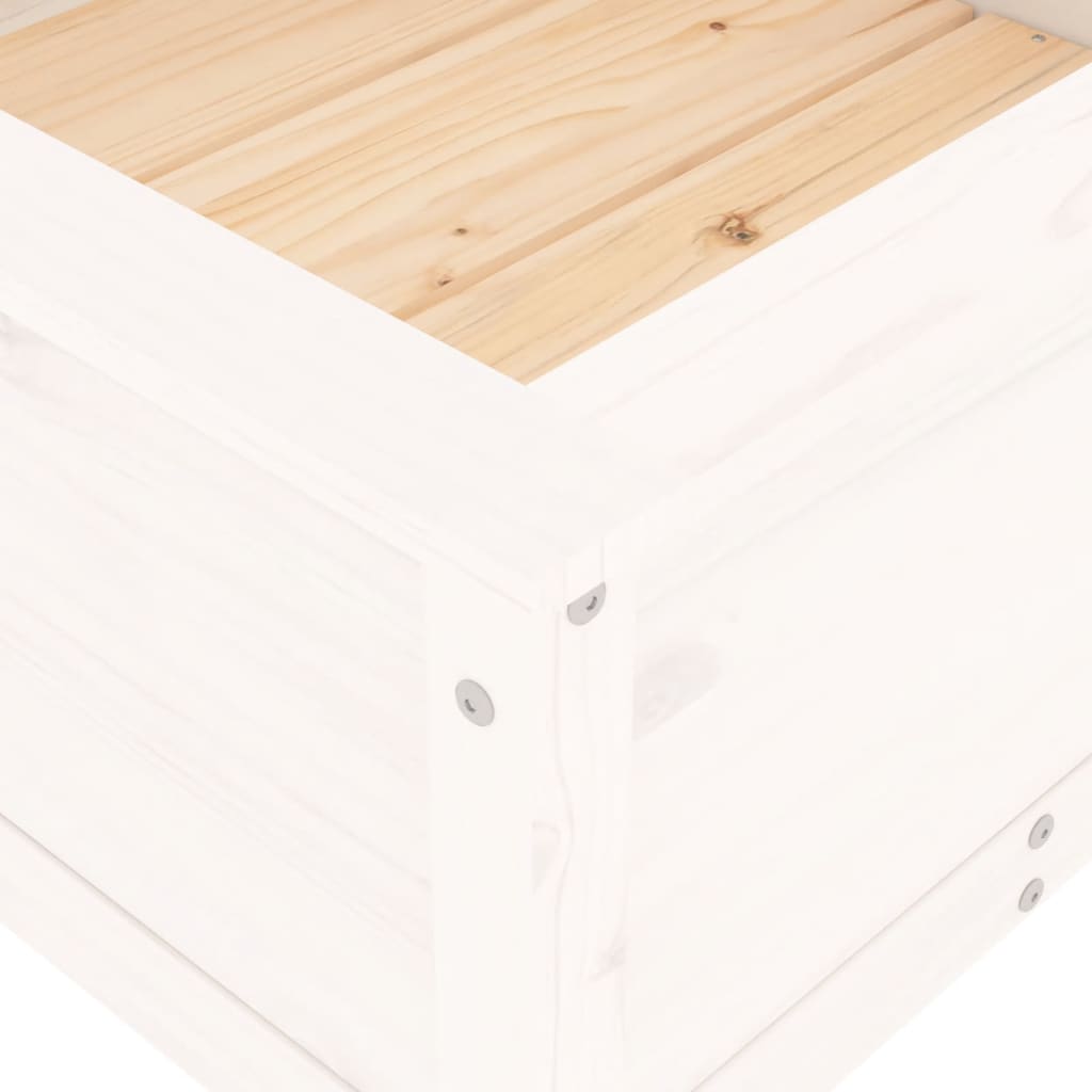 vidaXL Donica ogrodowa, biała, 82,5x82,5x39 cm, lite drewno sosnowe