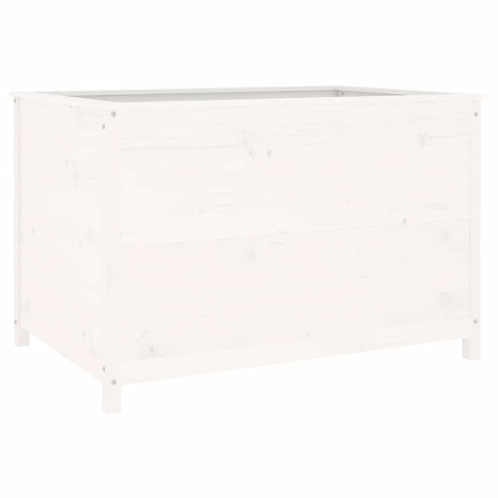 vidaXL Podwyższona donica ogrodowa, biała, 119,5x82,5x78 cm, sosna