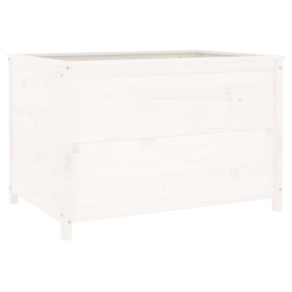 vidaXL Podwyższona donica ogrodowa, biała, 119,5x82,5x78 cm, sosna