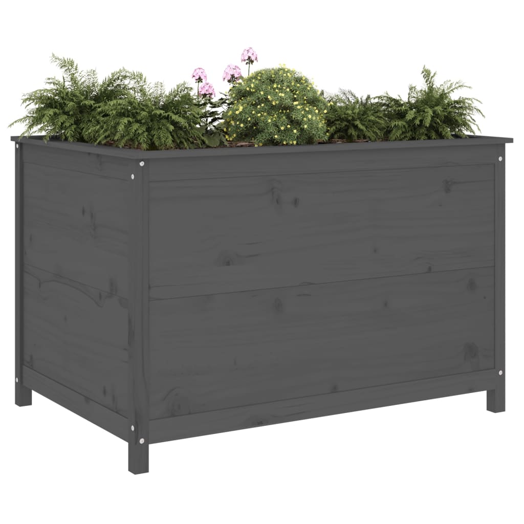 vidaXL Podwyższona donica ogrodowa, szara, 119,5x82,5x78 cm, sosna