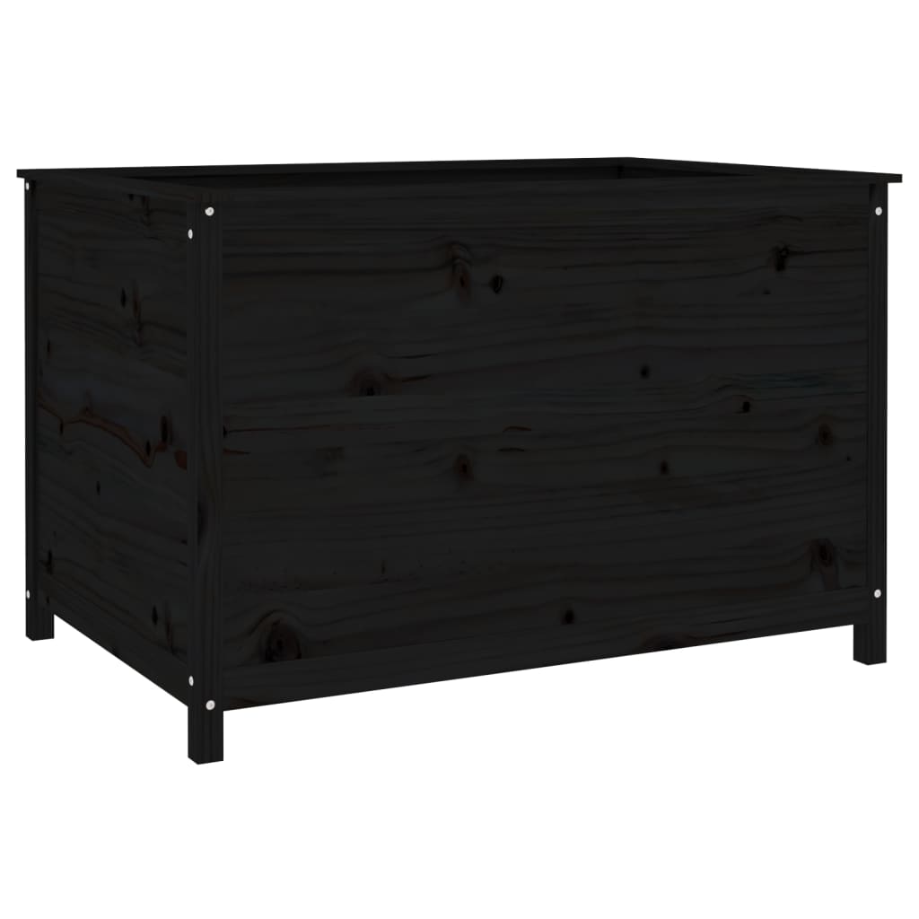 vidaXL Podwyższona donica ogrodowa, czarna, 119,5x82,5x78 cm, sosna