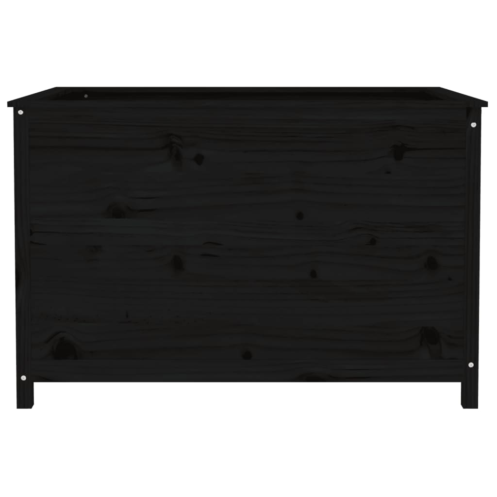 vidaXL Podwyższona donica ogrodowa, czarna, 119,5x82,5x78 cm, sosna