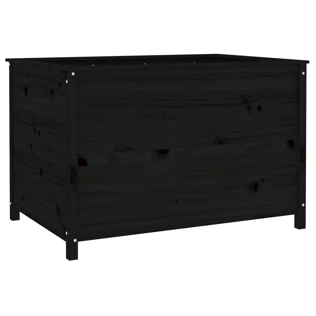 vidaXL Podwyższona donica ogrodowa, czarna, 119,5x82,5x78 cm, sosna