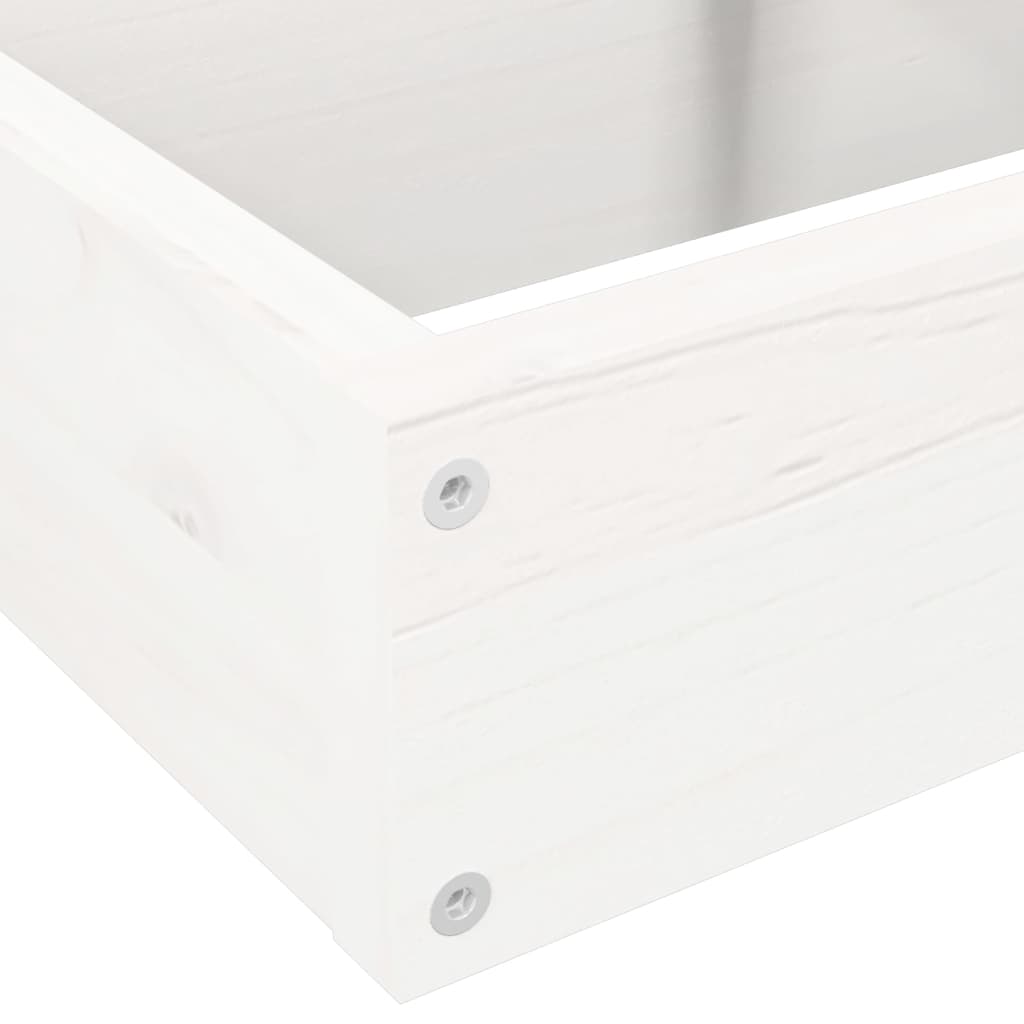 vidaXL Donica ogrodowa, 4-poziomowa, 80,5x79x36 cm, biała, sosnowa