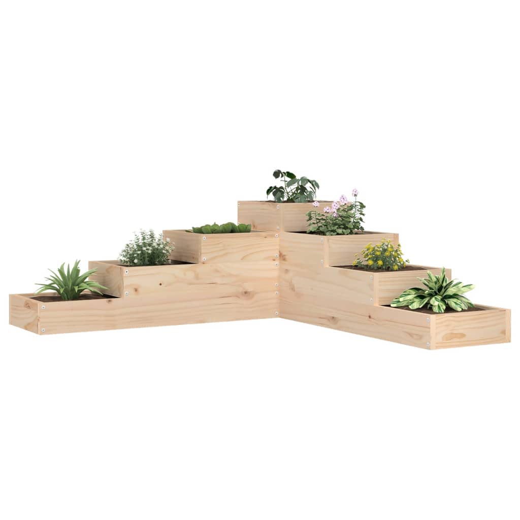 vidaXL Donica ogrodowa 4-poziomowa 106x104,5x36 cm Drewno lite sosnowe