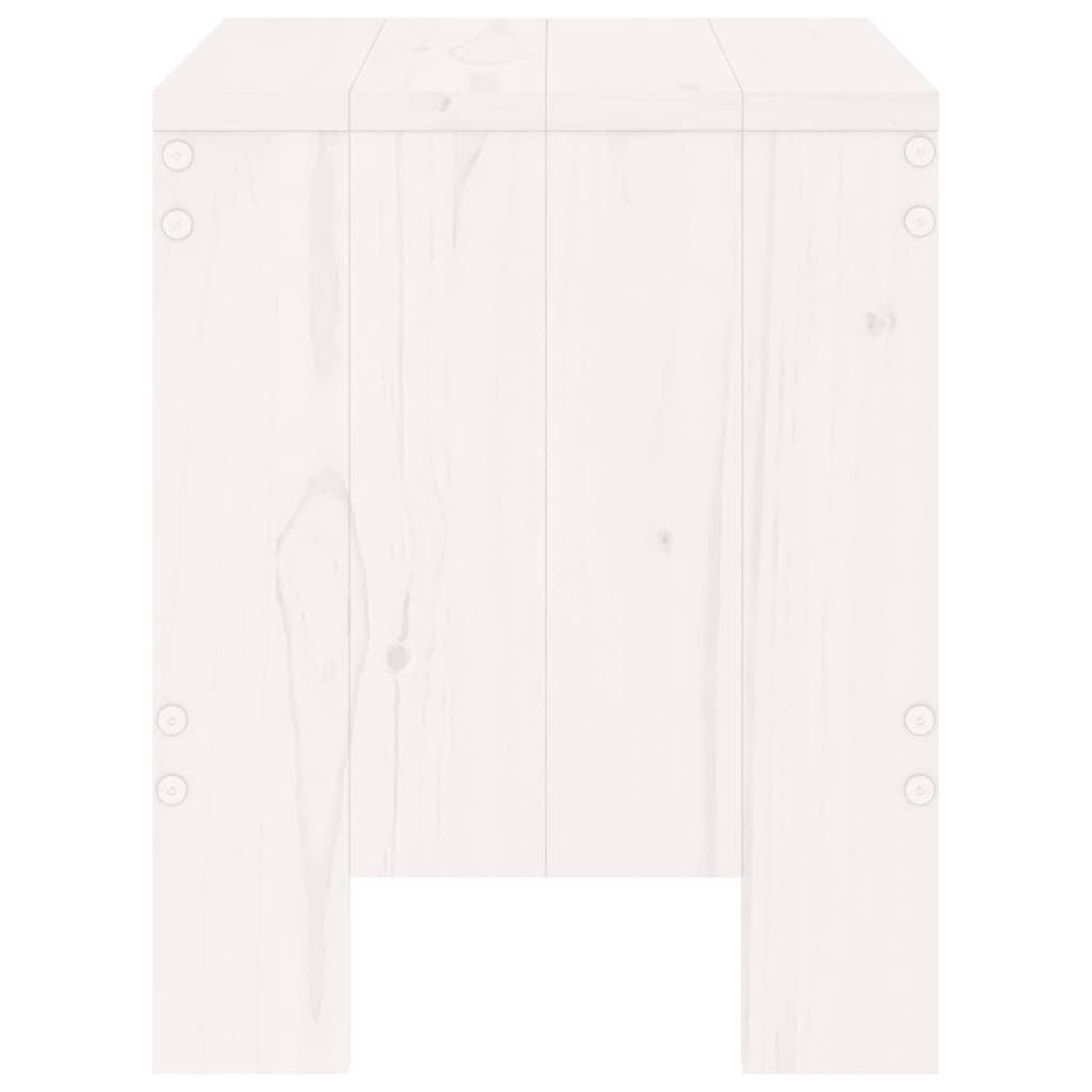 vidaXL Stołki ogrodowe, 2 szt, białe, 40x36x45 cm, lite drewno sosnowe
