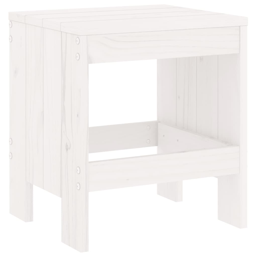 vidaXL Stołki ogrodowe, 2 szt, białe, 40x36x45 cm, lite drewno sosnowe
