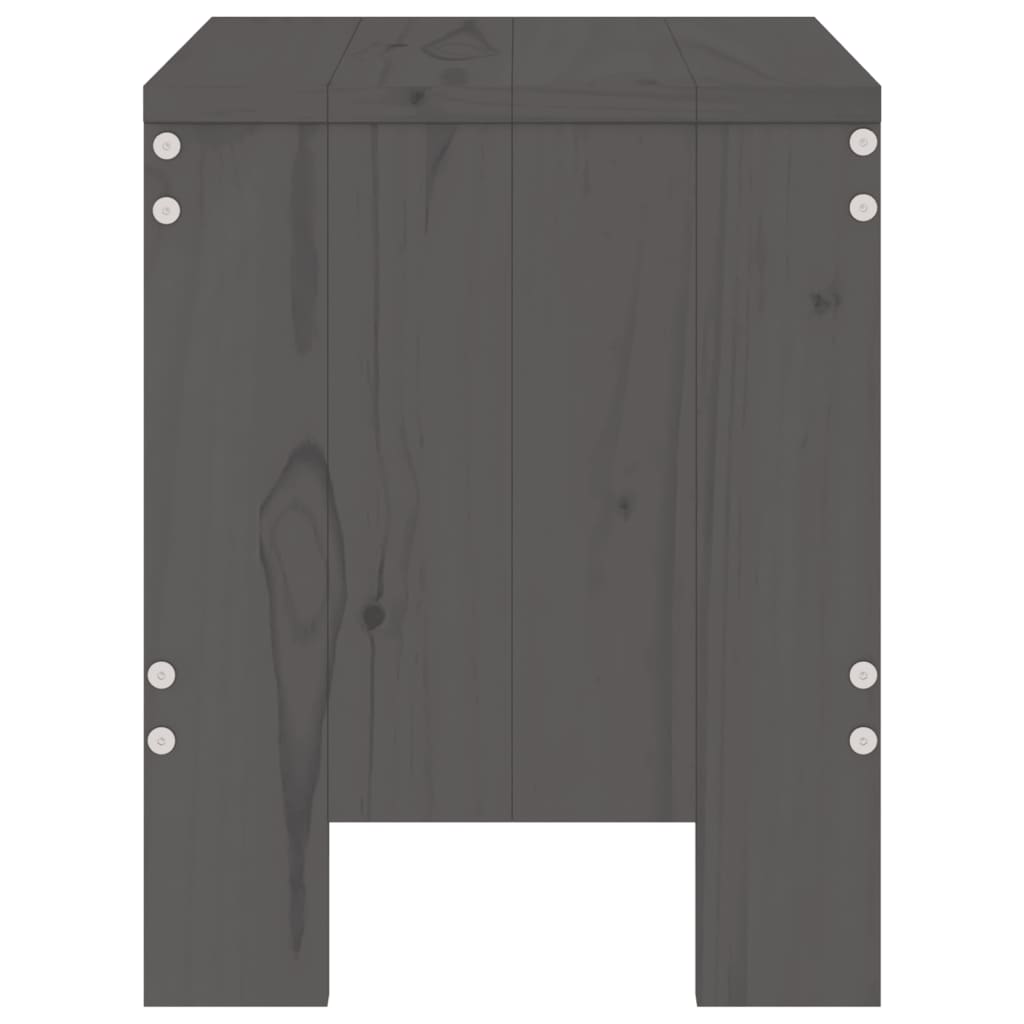 vidaXL Stołki ogrodowe, 2 szt, szare, 40x36x45 cm, lite drewno sosnowe