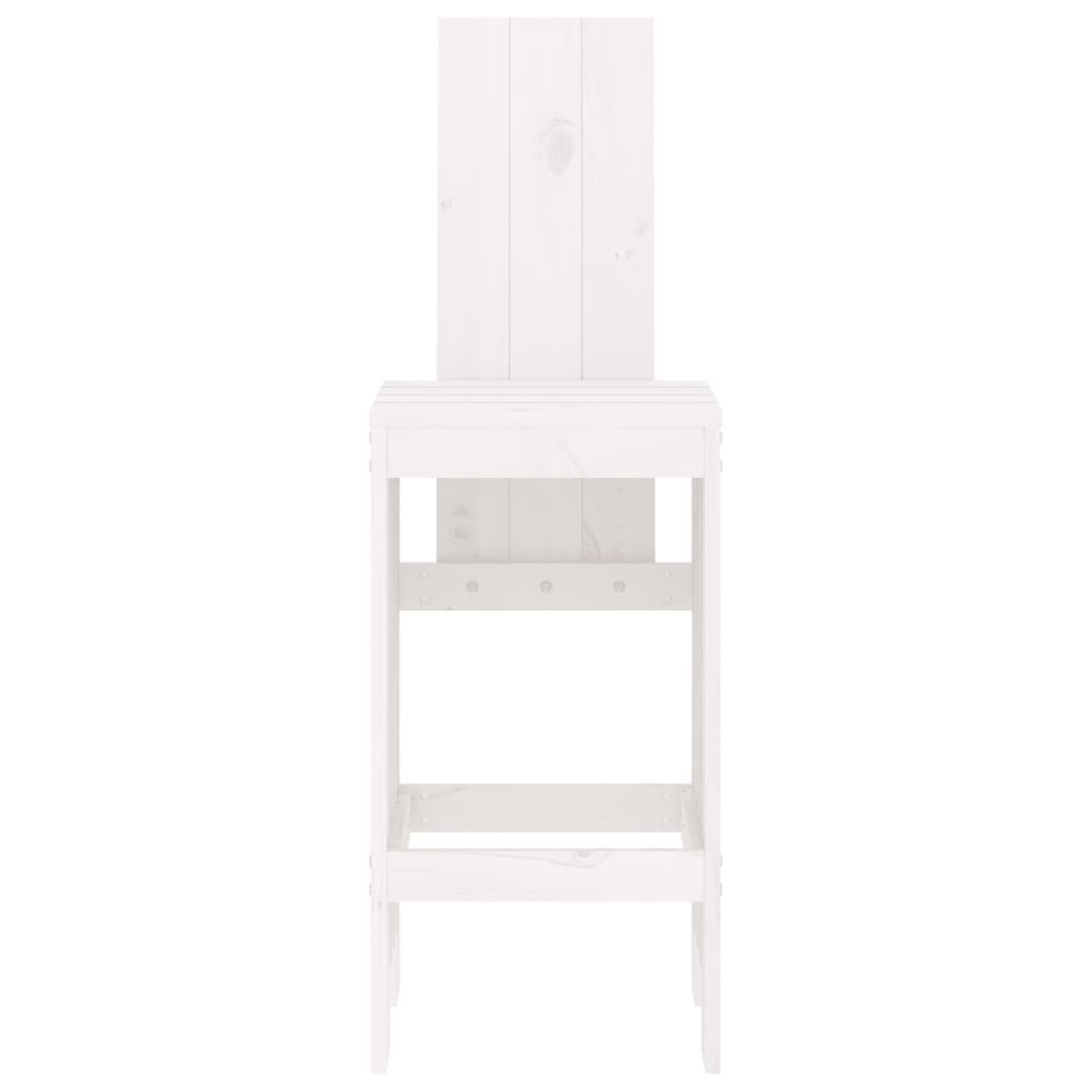 vidaXL Stołki barowe, 2 szt., białe, 40x42x120 cm, lite drewno sosnowe