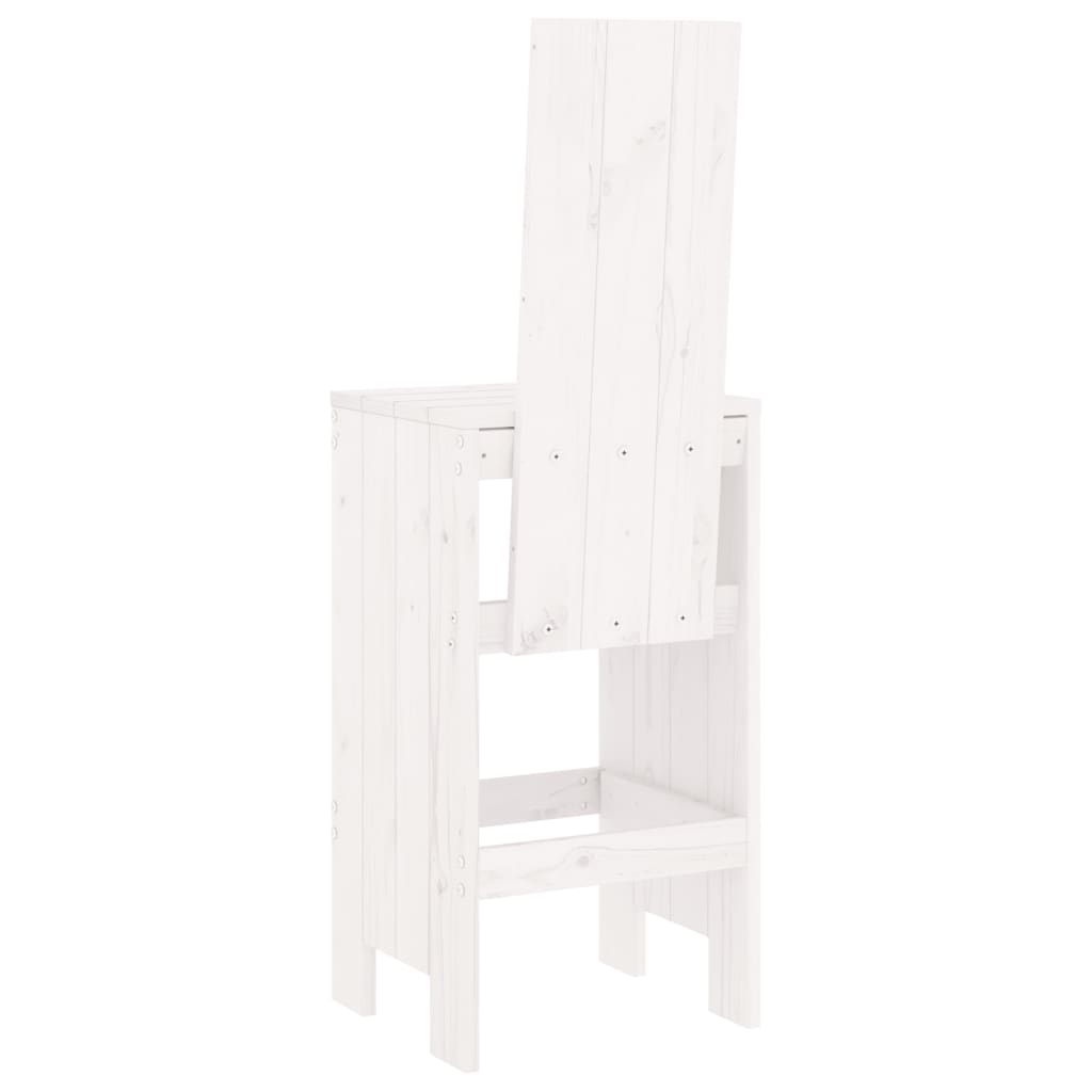 vidaXL Stołki barowe, 2 szt., białe, 40x42x120 cm, lite drewno sosnowe