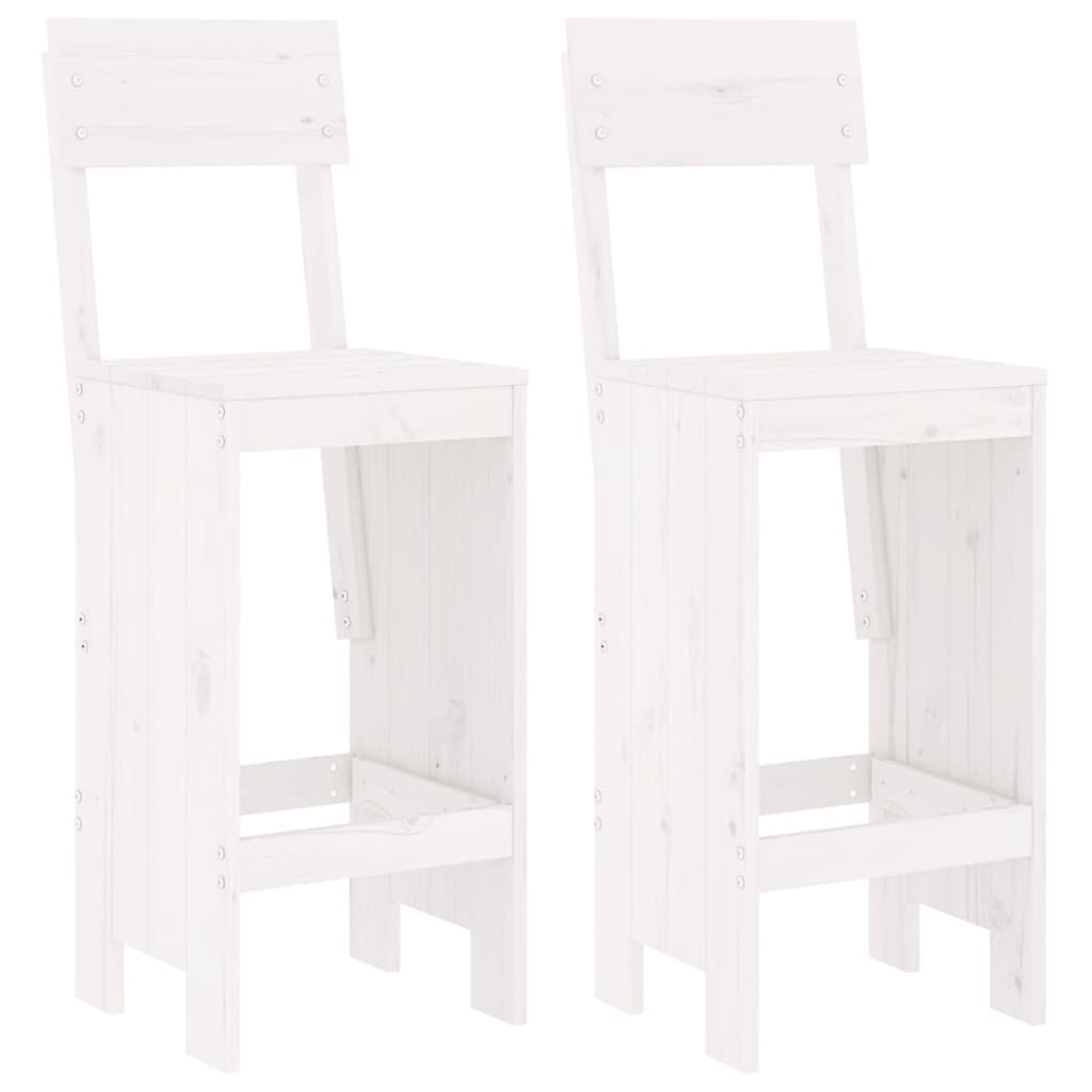 vidaXL Stołki barowe, 2 szt., białe, 40x48,5x115,5 cm, drewno sosnowe